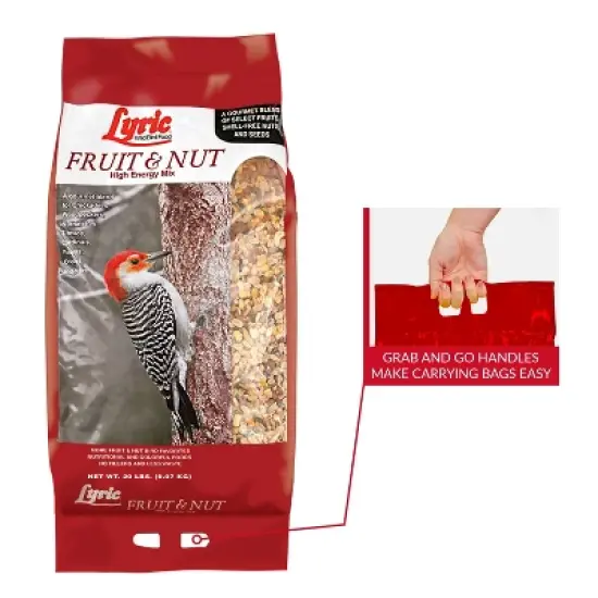 Lyric 20lb Fruit and Nut High Energy Mix Wild Bird Food: Attracts Cardinals, Woodpeckers & More image {6}
