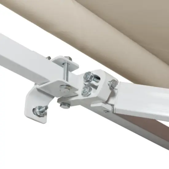 Outsunny 12' x 8' Patio Awning Canopy Retractable Sun Shade Shelter with Manual Crank Handle for Patio, Deck, Yard, Cream White image {6}