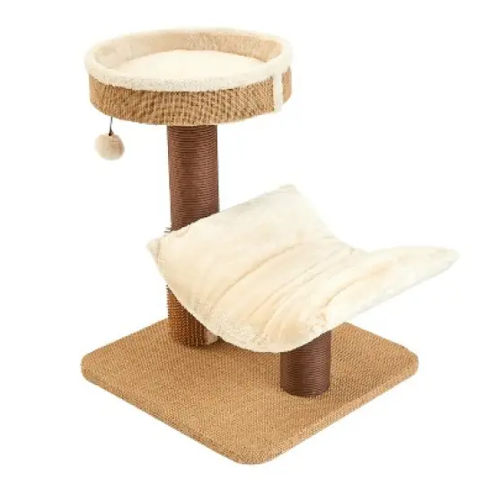 Two by Two Marquette - Beige Scratching Post Cat Furniture - 21.9 in. Tall image {10}