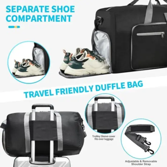65L Duffle Bag Foldable Waterproof Travel Duffel Bags Duffle Overnight Weekend Travel Gym Bag image {5}