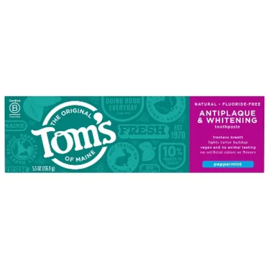 Tom's of Maine Antiplaque and Whitening Peppermint Natural Toothpaste - 5.5oz image {2}