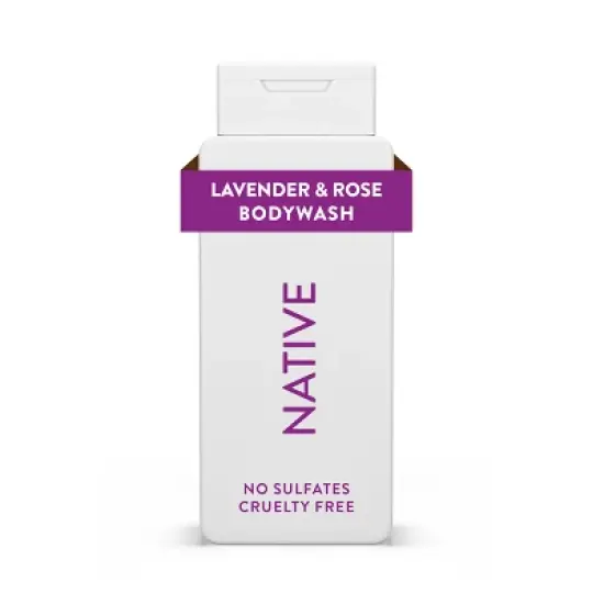 Native Body Wash for Women & Men - Lavender & Rose - Sulfate Free - 18 fl oz image {9}