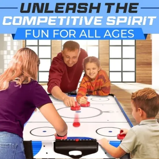 SereneLife Air Hockey Game Table w/ Strong 12V Motor, LED Scoreboard image {5}