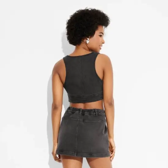 Women's Cropped Denim Vest - Wild Fable&trade; image {2}