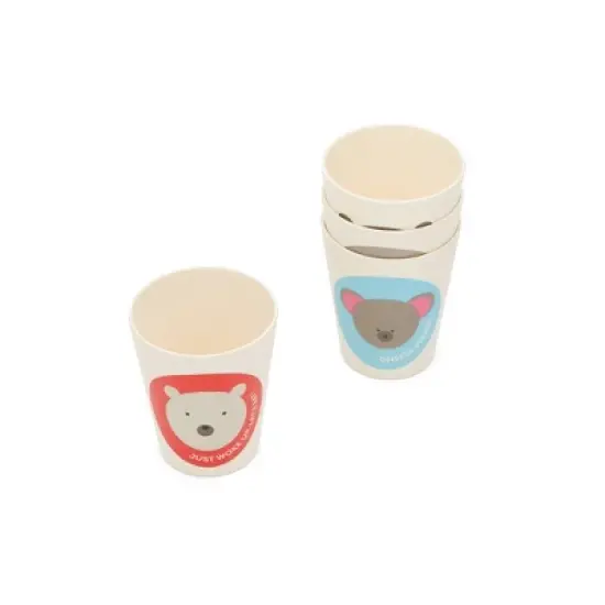 8.5oz 4pk Bamboo Fiber Animal Cups - Red Rover Dinnerware image {2}