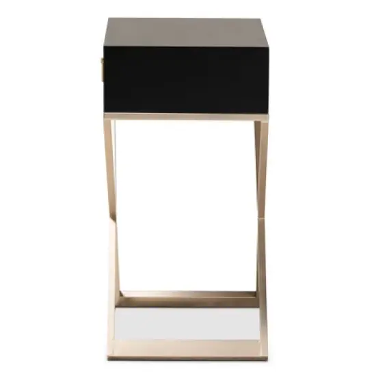 1 Drawer Patricia Brass Tone Metal Nightstand - Baxton Studio image {3}