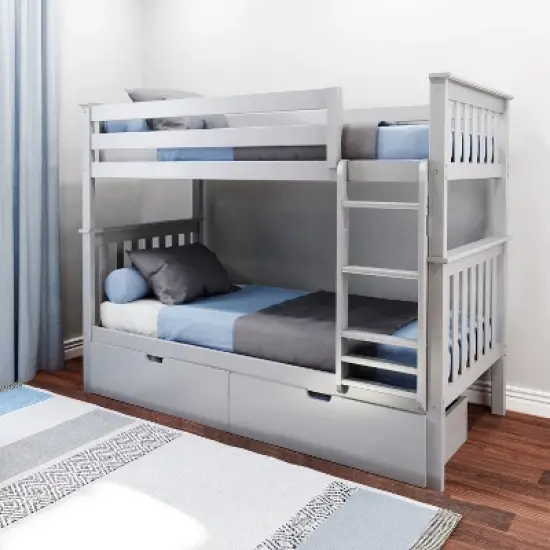 Max & Lily Twin over Twin Bunk Bed with Under Bed Storage Drawers image {1}