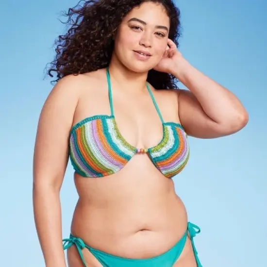 Women's Crochet U Bralette Bikini Top - Wild Fable&trade; Multi image {3}