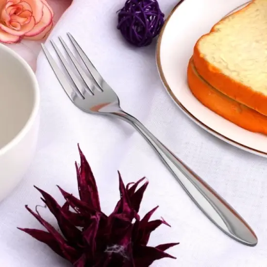 Unique Bargains Dinner Stainless Steel 8" Tableware Household Dessert Fork 8'' Long 12 Pcs image {2}