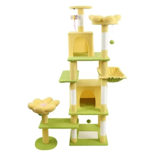 Gulches Pet Tower Collection: Versatile Cat Trees & Climbing Towers with Adjustable Heights, Hammocks, and Scratching Posts image {23}