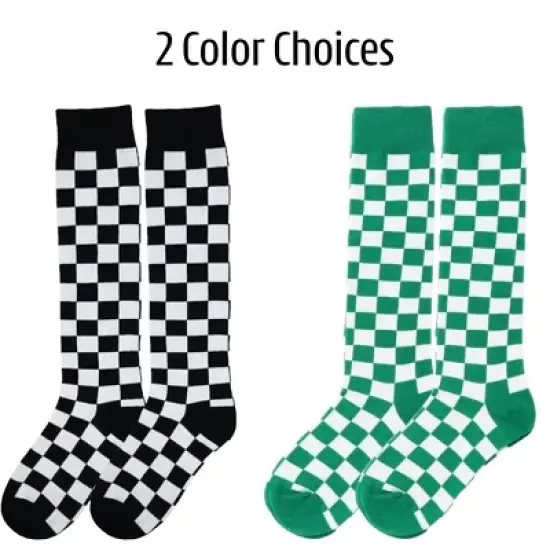 Checker Patterned Knee High Socks from the Sock Panda (Women's Sizes, Adult Medium) image {3}
