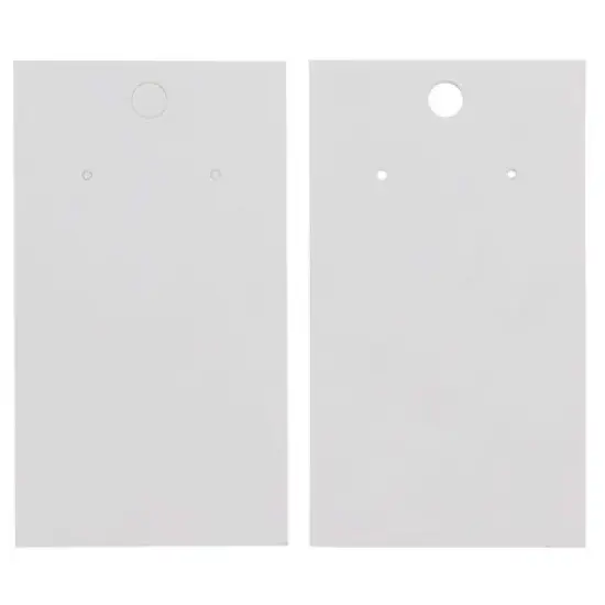 Juvale 200 Pack White Paper Ear Studs & Earring Jewelry Display Cards, 3.5 x 2 in image {7}