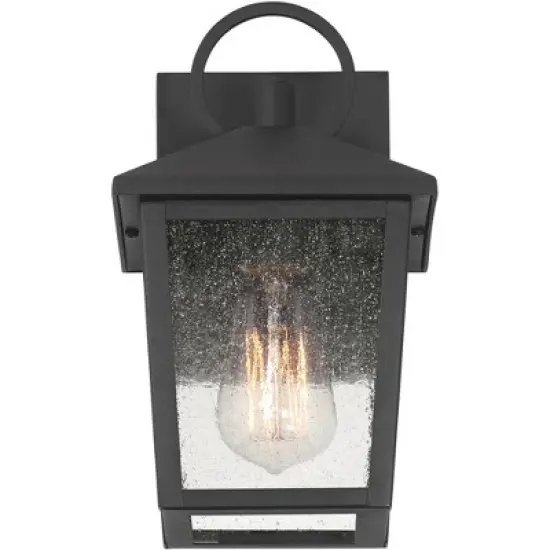 John Timberland Westmont 10 1/2" High Modern Outdoor Wall Light Fixture Mount Porch House Exterior Weatherproof Sand Black Aluminum Seeded Glass Shade image {4}