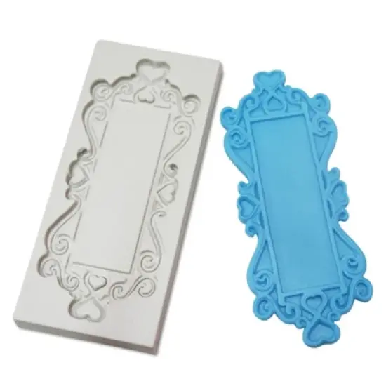 O'Creme Heart Frame Silicone Fondant  Frame Mold - 3" x 4" - Grey image {1}