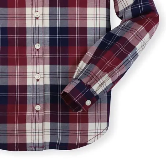 Hope & Henry Girls' Long Sleeve Ruffle Collar Button Down Shirt, Toddler image {2}