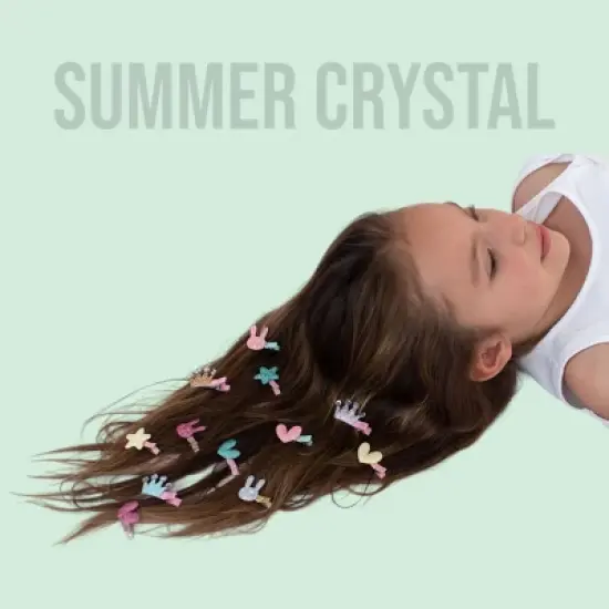 Summer Crystal - Glitter Mini Hair Clips &ndash; Assorted Colors Random Selection - 8 Pack image {7}