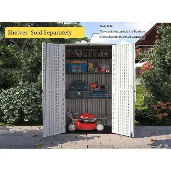 Yardgrace Weather Resistant Multi Size Outdoor Storage Shed with Adjustable Shelf Color Options image {12}