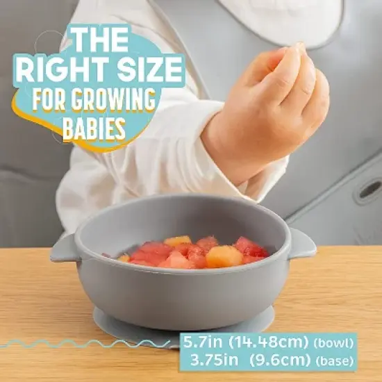 Upward Baby Silicone Bowl 3Pc Set With Spoon Multi image {3}