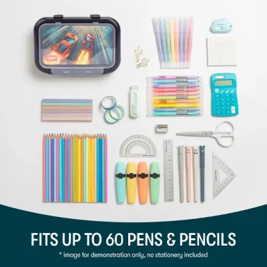 ZIPIT Recycled Plastic Pencil Case for Boys (Car Race) image {5}