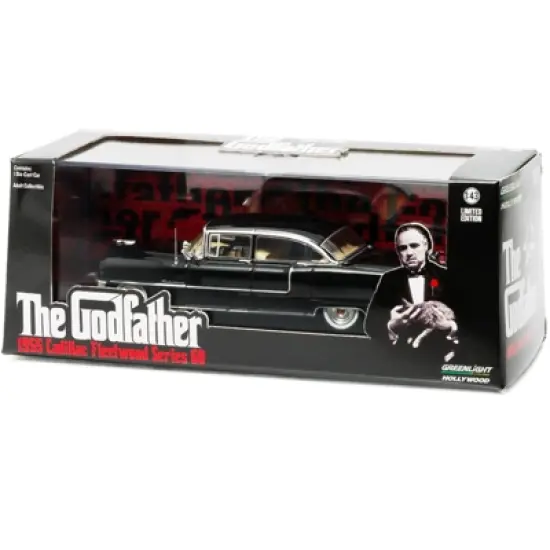 1955 Cadillac Fleetwood Series 60 Special Black "The Godfather" (1972) Movie 1/43 Diecast Model Car by Greenlight image {2}