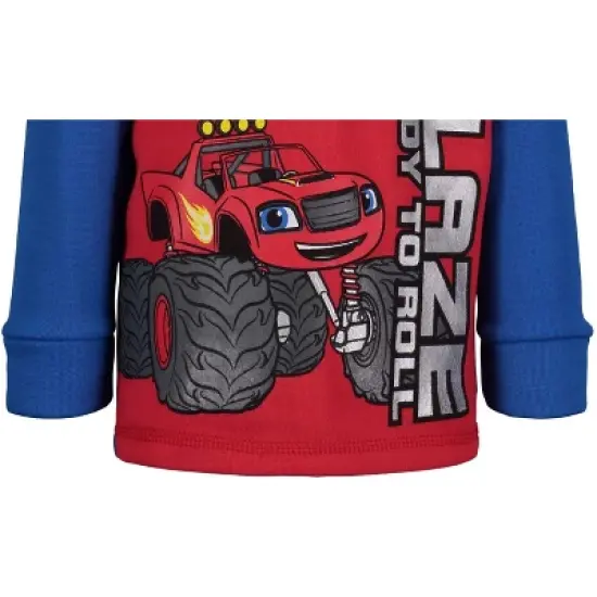 Blaze and the Monster Machines Toddler Boys Fleece Half-Zip Fashion Hoodie Red  image {4}