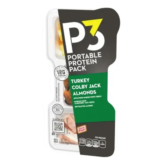 P3 Portable Protein Snack Pack with Turkey, Almonds & Colby Jack Cheese - 2oz image {8}