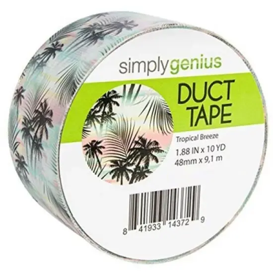 Simply Genius Single Roll Patterned Duct Tape Roll Craft Supplies For Kids & Adults Colored Duct Tape Colors, Tropical Breeze image {4}