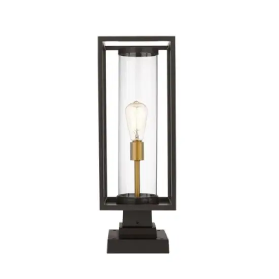 Dunbroch Outdoor Pier Mount Lantern - 8" x 22.75", Dimmable, Wet Rated, Aluminum image {2}
