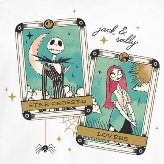 Junior's The Nightmare Before Christmas Jack and Sally Tarot Cards T-Shirt image {1}
