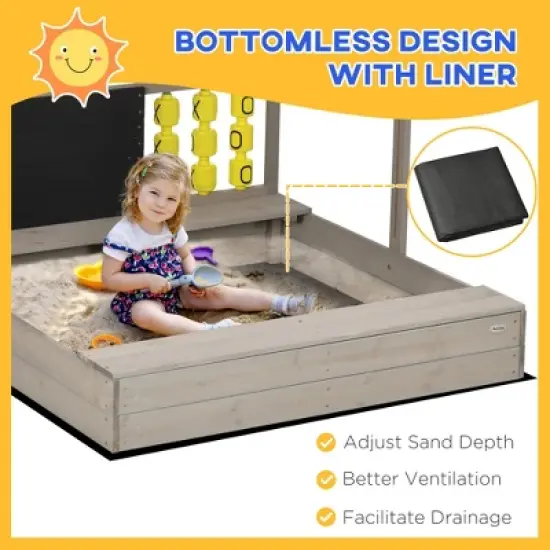 Dexmalle Wooden Sandbox Backyard Toy image {2}