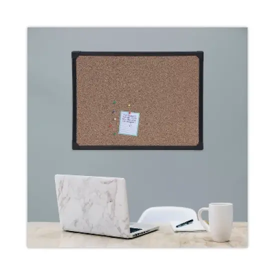 UNIVERSAL Tech Cork Board 24 x 18 Cork Black Frame 43021 image {5}