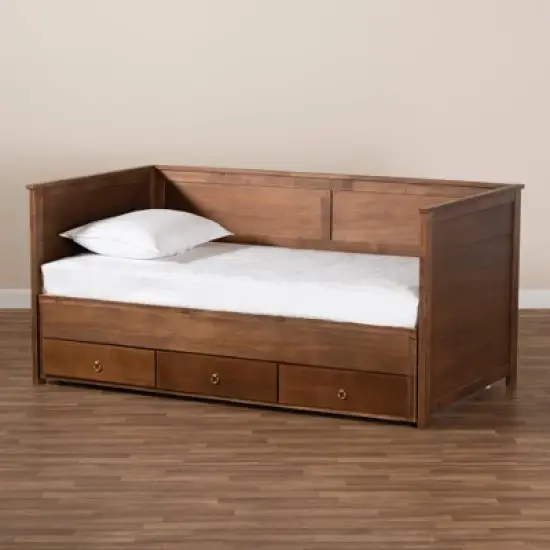 Twin to King Thomas Expandable Daybed with Storage Drawers - Baxton Studio image {11}