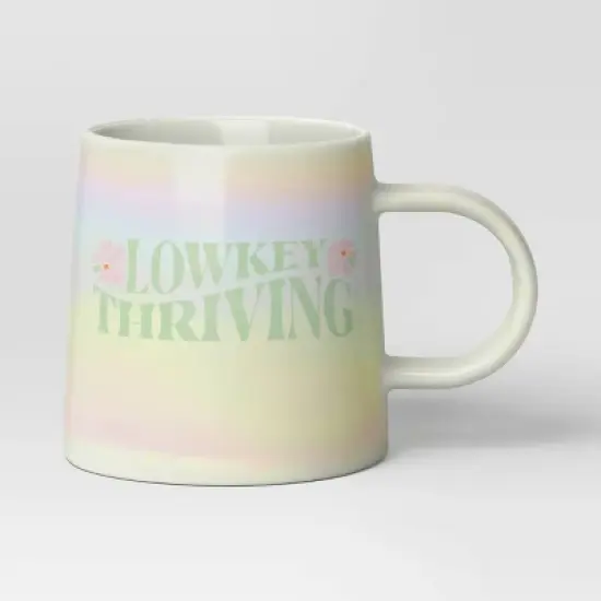 16oz Stoneware Low Key Thriving Mug - Room Essentials&trade;: Coffee Cup, Microwave & Dishwasher Safe Drinkware image {3}
