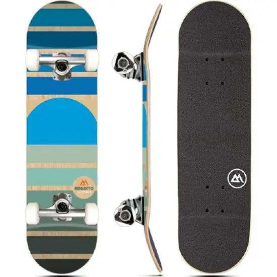 Magneto Skateboard | Maple Wood | ABEC 5 Bearings | Double Kick Concave Deck | For Beginners, Teens & Adults (Sunset Blue) image {8}