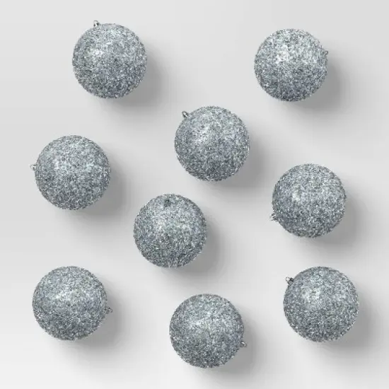 9pc Tinsel Ball Christmas Tree Ornament Set - Wondershop&trade; image {6}