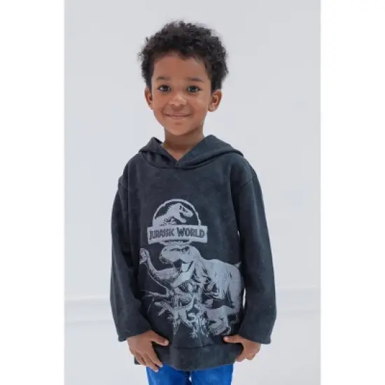 Jurassic World Park Blue T-Rex Fleece Pullover Hoodie Toddler to Big Kid image {1}