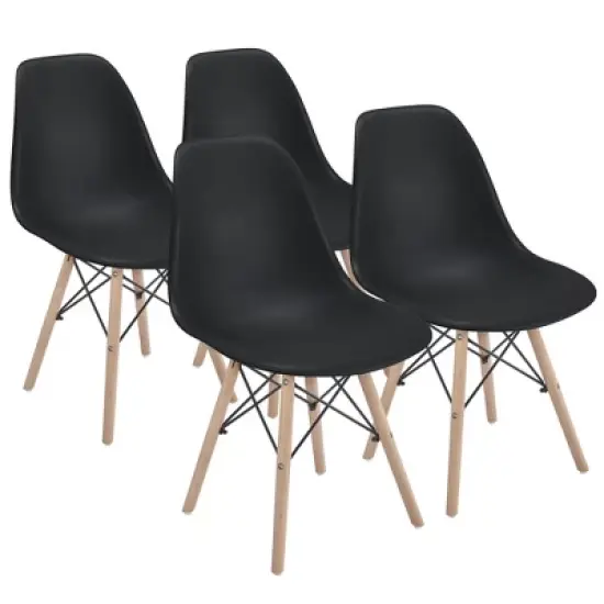 Yaheetech Modern Dining Chairs with Natural Beech Wood Set of 4 image {9}