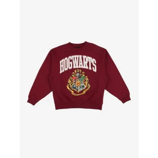 Harry Potter Hogwarts Men's Puff Print Maroon Crew Neck Sweatshirt image {5}