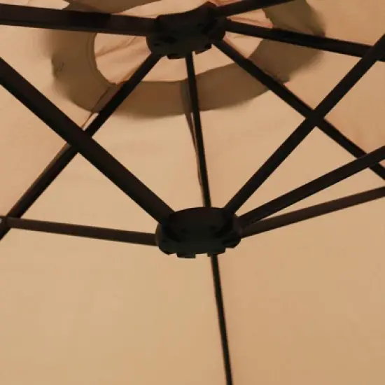 Rectangular Outdoor Patio Market Umbrella with Extra Large Base and Sand Bags - Captiva Designs image {5}