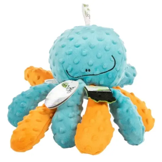 goDog Crazy Tugs Octopus Squeaky Plush Dog Toy, Chew Guard Technology image {4}