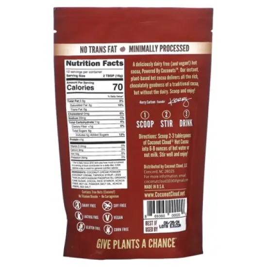 Coconut Cloud Vegan Hot Cocoa, Original, 7 oz (198 g) image {1}