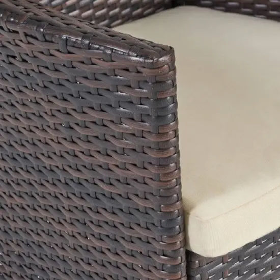 9pc Bragdon Aluminum Wicker Patio Dining Set Black - Christopher Knight Home image {4}