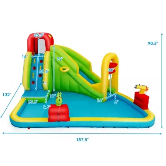 Costway Inflatable Water Slide Kids Bounce House Without Blower image {3}