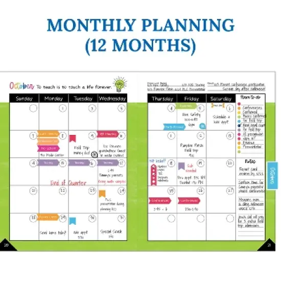 Schoolgirl Style Light Bulb Moments Teacher Planner Plan Book image {4}