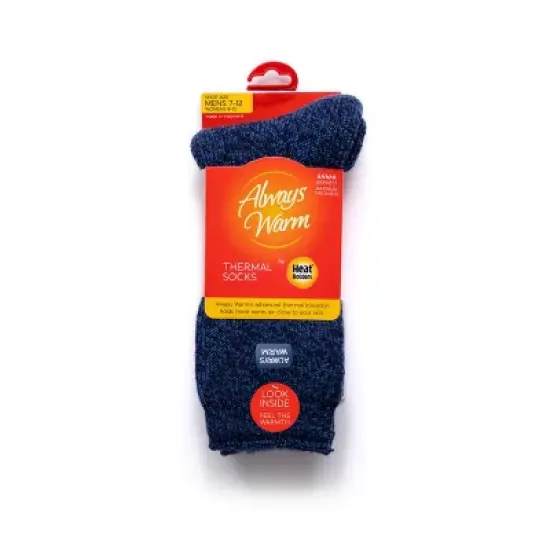 Always Warm by Heat Holders Men's Warmest Twist Crew Socks - Navy 7-12 image {3}