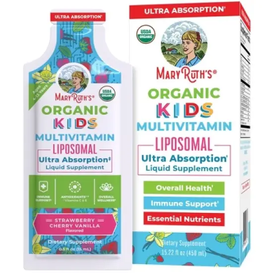 MaryRuth's Kids Multivitamin Liposomal, Strawberry Cherry & Vanilla, 0.5 oz 14-Pack image {9}