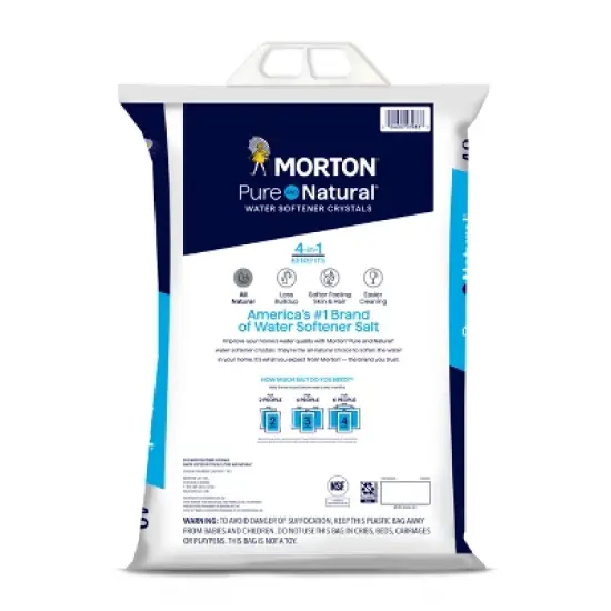Pure and Natural Water Softener Salt Crystals - 40lbs - Morton image {1}