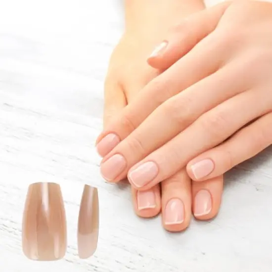 Unique Bargains Women's Full Coverage Fake Nails S Pink 1 Pc image {1}