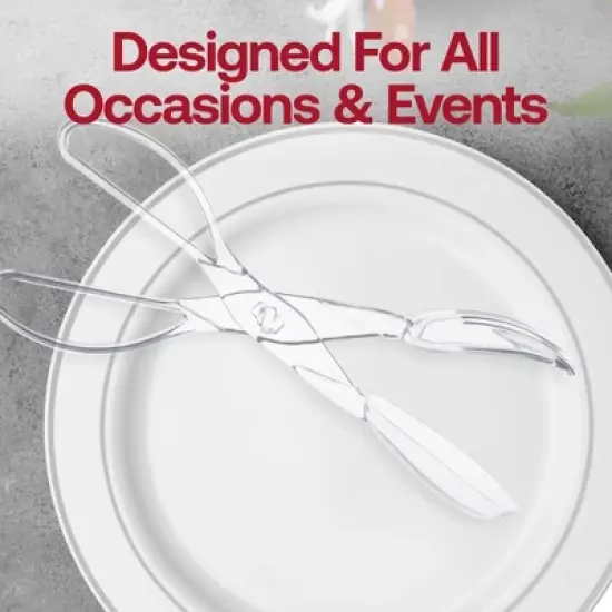 Smarty Had A Party Clear Plastic Serving Salad Scissor Tongs - 50 pcs image {5}