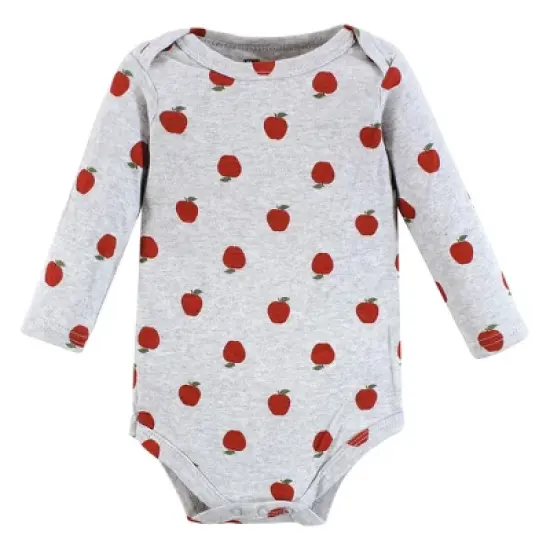 Hudson Baby Infant Boy Cotton Long-Sleeve Bodysuits, Apple Orchard image {4}